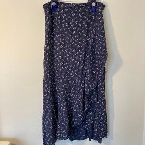 Madewell Ruffle-Wrap Midi Skirt in Spring Fling | Size 0